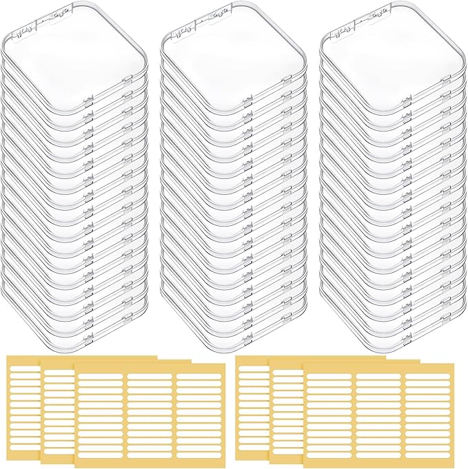 48 PCS Press on Nail Storage Box with 216 PCS Adhesive Double Sided Tape, Nail Packaging for Press Ons Presses on Nails Container Acrylic Nails Display Box for Fake Nailes Storage Display Art Business