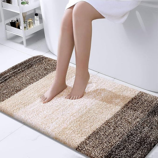 OLANLY Bathroom Rugs Mat 40x24, Extra Soft Absorbent Microfiber Bath Rugs, Rubber Backing, Quick Dry, Machine Washable Bath Mats for Bathroom Floor, Tub and Shower, Home Decor Accessories, Light Brown