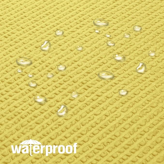 OVZME Berry Cute Shower Curtain, Embossed Textured Fabric Shower Curtain for Bathroom - Soft Cloth & Hotel Spa Luxury, Water Repellent, Machine Washable Shower Curtain, 72X72, Lemon Yellow