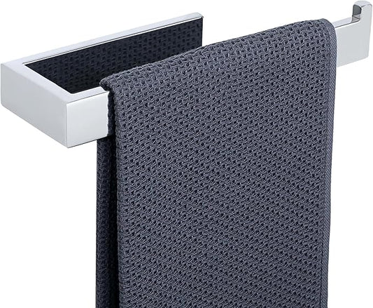Sayayo Chrome Towel Ring for Bathroom, 10 Inch Hand Towel Bar Towel Rack Towel Holder Wall Mounted Square, SUS304 Stainless Steel