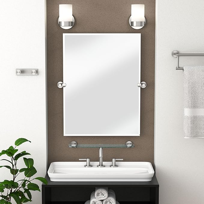 Gatco 4642 Glam Towel Ring, Satin Nickel / Wall Mounted 6.5" Towel Ring for Bathroom