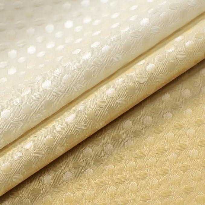 Mrs.Naturall Shower Curtain Gold Accents Bathroom Sets with Hooks Glam Luxury Waffle Fabric Waterproof Autumn Fall Shower Curtains White and Yellow Light Gold