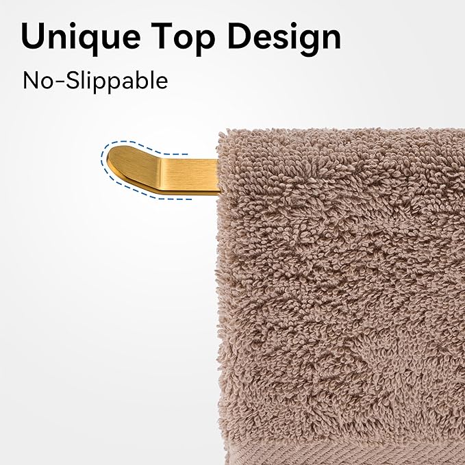 Gold Hand Towel Holder Stand ?€? Countertop T-Shaped Stainless Steel Towel Rack with Non-Slip Base for Vanity and Kitchen