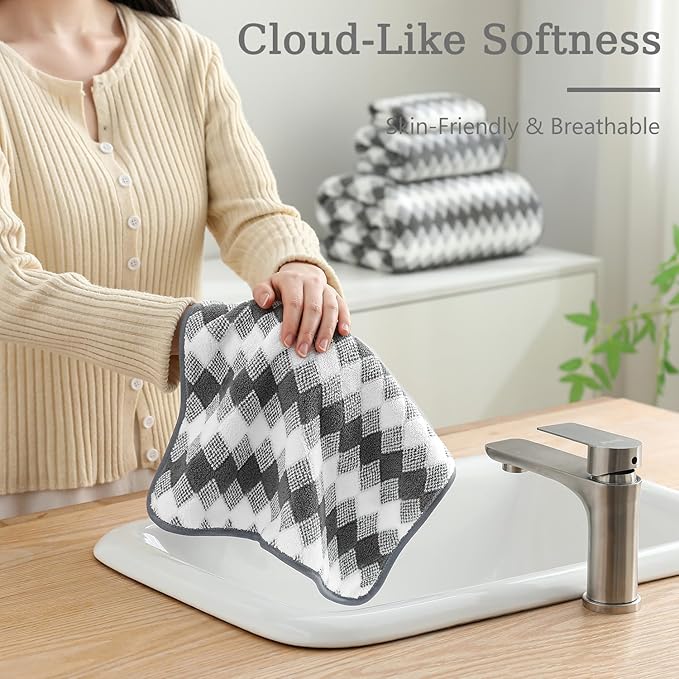 4 Piece Bath Towel Set Oversized Bath Sheet 35"x70" Bathroom Towel Extra Large Towel Set Soft Highly Absorbent & Quick Dry Premium Bath Sheet for Bathroom 600GSM Shower Towel Spa Gym Hotel,Dark Grey