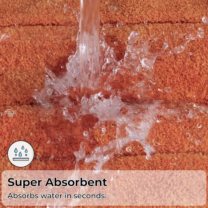 GRANNY SAYS Bathroom Rugs Non Slip, 16" x 24", Bath Rugs for Bathroom Washable, Bath Mats for Floor, Microfiber Bath Mat for Tub, Absorbent Bath Rugs for Shower Room, Terracotta