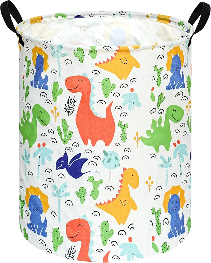 KUNRO Round Laundry Gift Basket Storage Hamper, Clothes Storage Organizer Bins, Shelf Basket with Handles for Room Decor