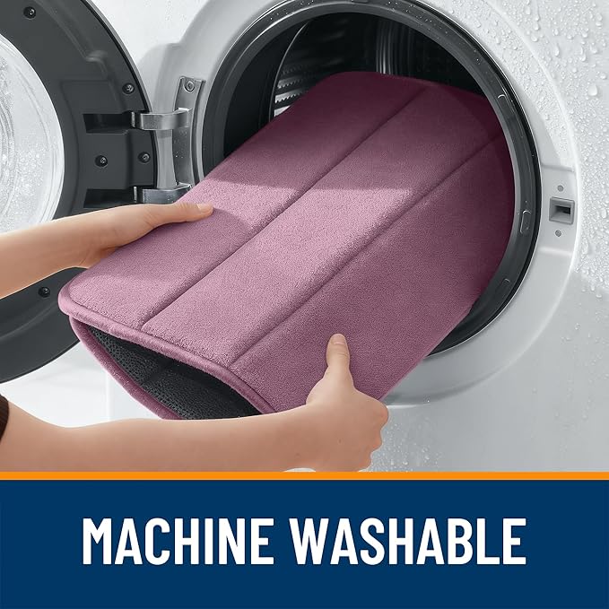 OLANLY Memory Foam Bath Mat 34x21, Super Soft Absorbent Bathroom Rugs, Quick Dry, Machine Washable Shower Floor Rugs, Bathmat Carpet, Bathroom Home Decor Accessories, Deep Plum