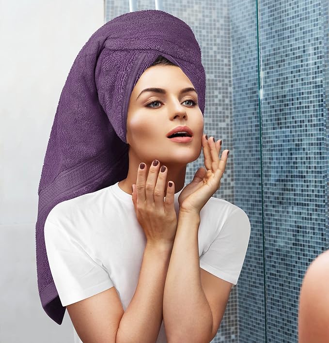 Utopia Towels 8 Piece Luxury Towel Set – Majestic Plush, Super Absorbent & Quicker-to-Dry, Thick 100% Ring Spun Cotton Towels for Bathroom, Spa & Hotel – 2 Bath, 2 Hand, 4 Washcloths, Plum