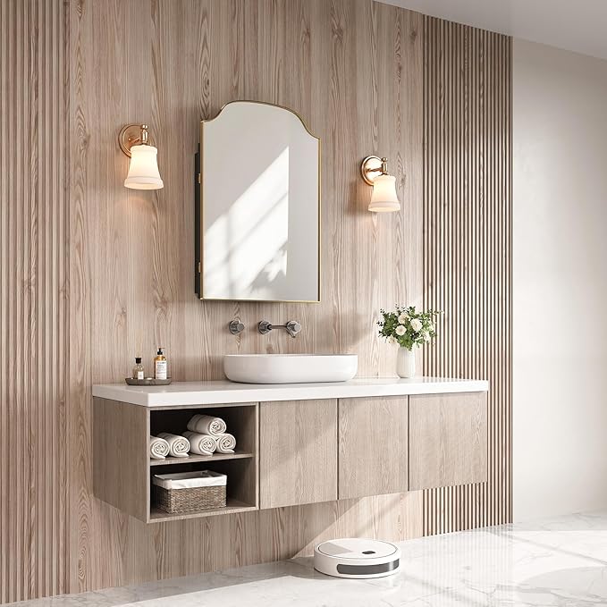 20x30 Inch Medicine Cabinet - Surface Mount or Recessed Bathroom Mirror Cabinet with Storage, Metal Framed, Sturdy & Easy Installation（Gold）