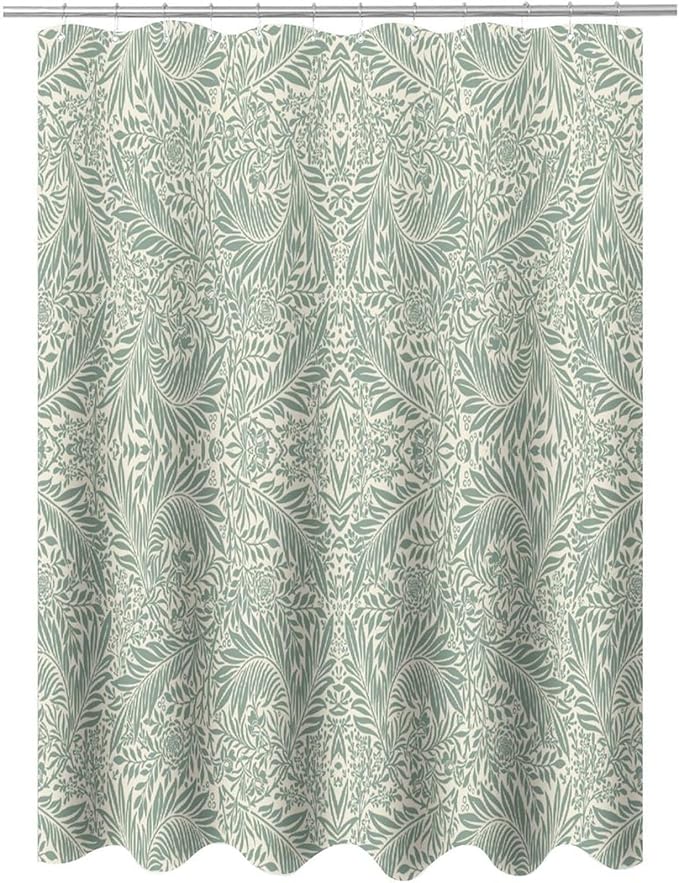 Vintage Botanical Shower Curtain William Morris Designs Green Jungle Fruit Print Shower Curtain Set Polyester Interior Waterproof Shower Curtain with 12 Hooks 72x72 Inches(183x183cm)