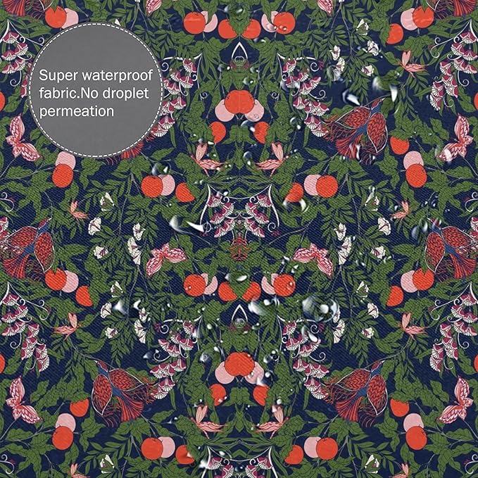Bohemia William Morris Art Shower Curtain, Flowers Birds and Berries Retro Shower Curtain Sets for Bathroom Fabric Bath Curtain Washable 12 Hooks 66x72 Inches(168x183cm), Style-6