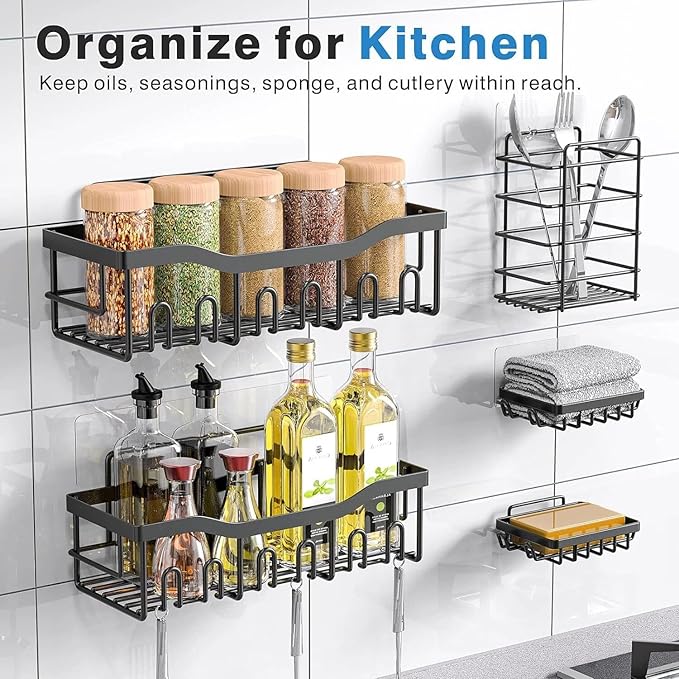 Caddy-Adhesive Bathroom Storage Organizer Wall Shelves Utility Rack Shelf Corner