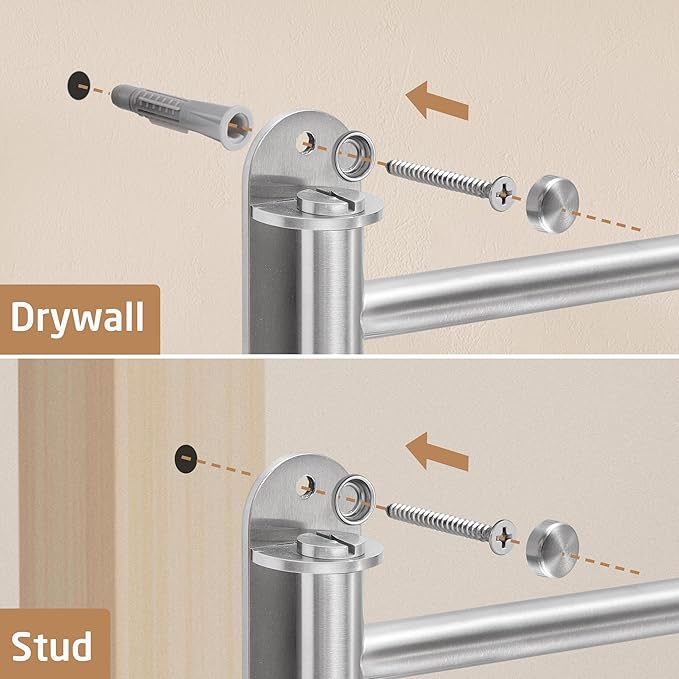KES Extra Long Swivel Towel Bar 19.5" 4-Arm, Swing Out Towel Rack for Bathroom Wall, Hand Towel Holder for Multiple Towels, SUS304 Stainless Steel Brushed Finish, A2103S4L50-2