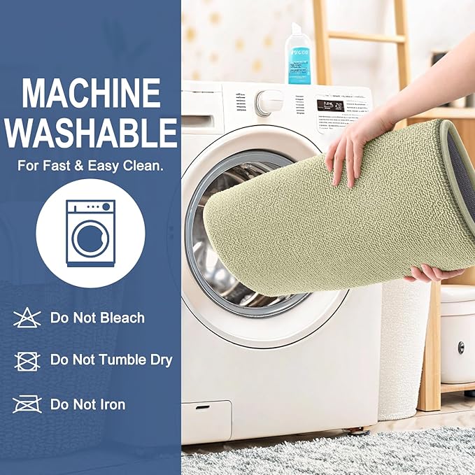 OLANLY Thick Memory Foam Bath Mats Rugs 44x24, Extra Soft Absorbent Bathroom Rug, Quick Dry Bath Mat, Non-Slip, Machine Washable Carpet for Bathroom, Tub and Shower, Home Decor Accessories, Vanilla