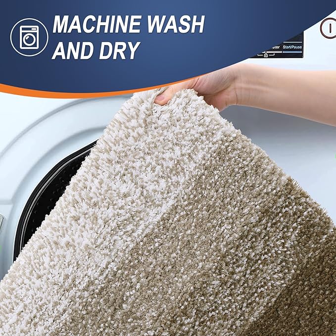 OLANLY Bathroom Runner Rugs 45x27, Extra Soft Absorbent Microfiber Bath Rugs, Rubber Backing, Quick Dry, Machine Washable Bath Mats for Bathroom Floor, Tub and Shower, Home Decor Accessories, Coffee