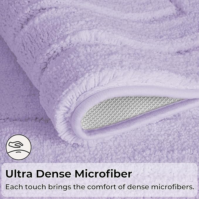 GRANNY SAYS Bathroom Rugs and Mats, 16" x 24" Non-Slip Bath Mat for Bathroom, Super Soft Absorbent Microfiber Bath Rug, Machine Washable and Dry, Small Lavender Rug for Shower, Tub and Bath Floor