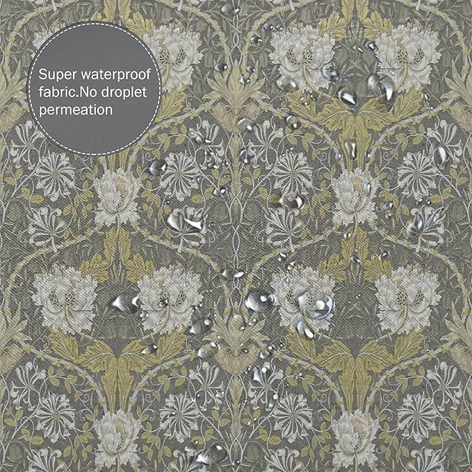 Retro Flower Shower Curtains William Morris Vintage Country Boho Flower Art Print Shower Curtains 72""×72"" Inch, Style-4