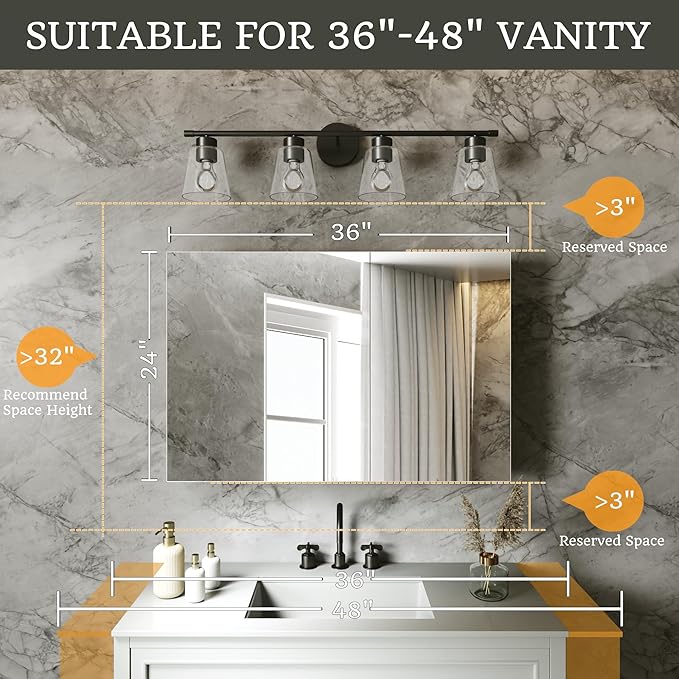 36x24 Bathroom Medicine Cabinet with Mirror,Aluminum Alloy Frame with Mirror Side Panels,Surface or Recessed Medicine Cabinet with Adjustable Shelves,Assembly Required