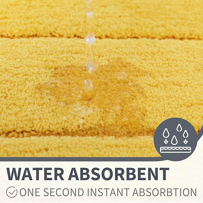 GRANNY SAYS Bathroom Rug Mat,36" x 24" Bath Mats for Bath Non-Slip, Super Soft and Water Absorbent, Microfiber Bath Rugs, Machine Wash Dry, Large Bath Rugs for Bathroom Floor, Yellow
