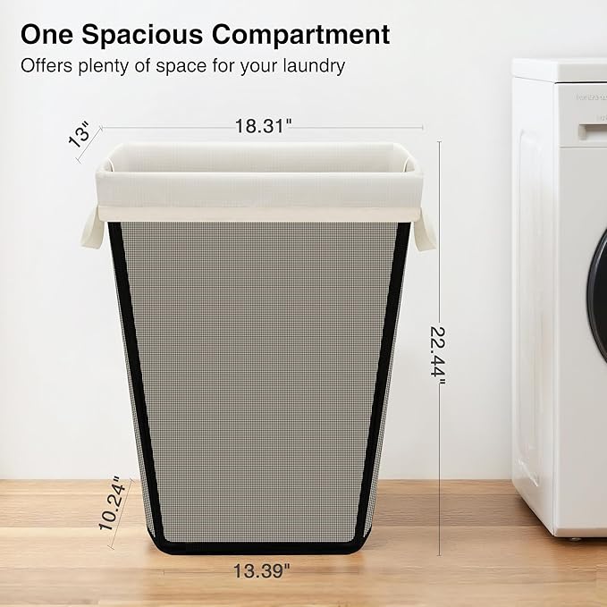 STO STO Laundry Hamper, 75L Laundry Basket Organizer with Removable and Washable Liner Bag, Freestanding Portable Dirty Clothes Hamper, Laundry Bin for Laundry Room, Bedroom, Closet and Dorm
