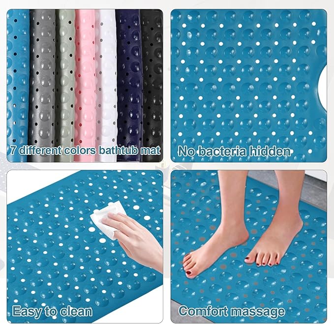 XLHOMO Bathroom Accessories Set - 26PC Gorgeous Teal Bathroom Set, Bathroom Accessory Set, Shower Curtain Set with Bathtub Mats for Shower Tub, Trash Can & Soap Dispenser