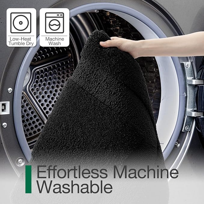 LUMI Ultra Soft Bathroom Rugs Non Slip with Rubber Backing, Absorbent Washable Bath Mat Quick Dry, Upgraded Premium Microfiber Plush Carpet for Bathtub and Shower Floor, Black, 24x60