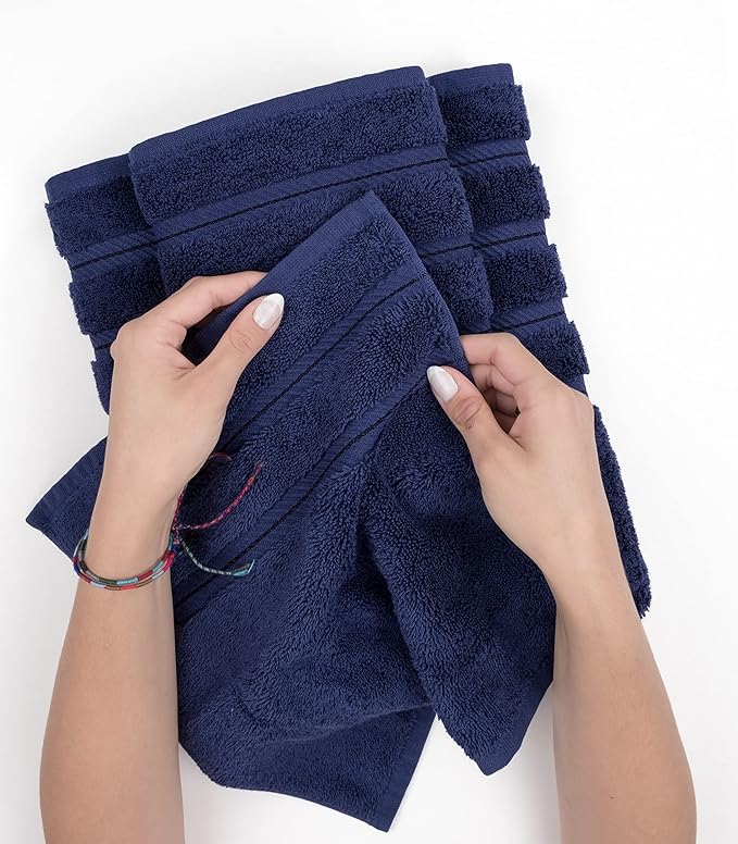 American Soft Linen 35x70 Jumbo Large Bath Towel, 600 GSM 100% Cotton Turkish Bath Sheet, Oversized Luxury Bath Towel for Bathroom Beach and Pool, Navy Blue