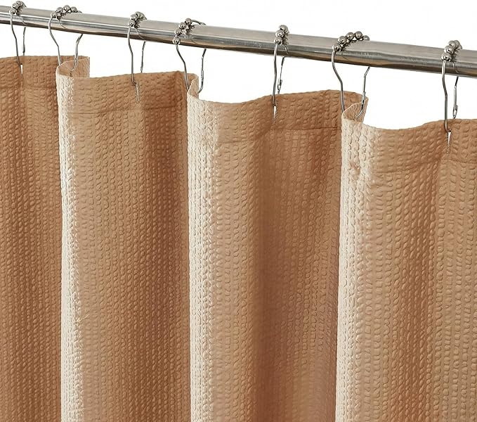 OVZME Berry Cute Shower Curtain, Embossed Textured Fabric Shower Curtain for Bathroom - Soft Cloth & Hotel Spa Luxury, Water Repellent, Machine Washable Shower Curtain, 72X72, Coral