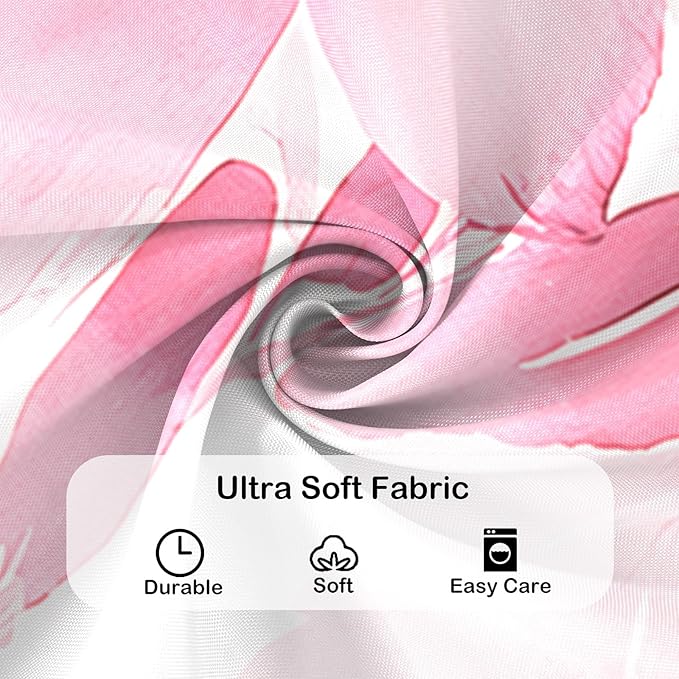 Floral Shower Curtain, Pink Watercolor Flower Shower Curtains for Bathroom, Modern Minimalist Waterproof Fabric Bath Decoration 72x72 Inch