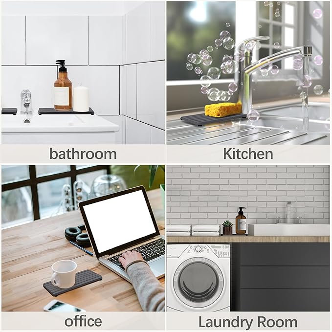 NiuYichee Set of 4 Water Absorbent Diatomite Coasters, Diatomaceous Earth Kitchen Soap Dish, Bathroom Trays, Water Absorbing Stone Used for Hand Soaps & Plants & Toiletries in The Modern Home