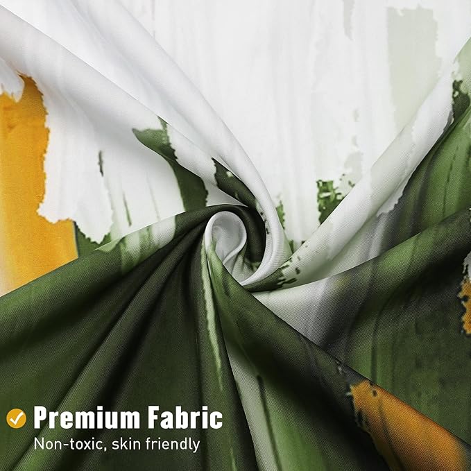 MitoVilla Abstract Ombre Shower Curtains for Chic Modern Bathroom Decor, Graffiti Vintage Fabric Shower Curtain, Brush Strokes Oil Painting Style, Sage Green, 72 x 72