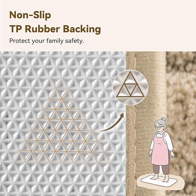 GRANNY SAYS Bathroom Rugs Non Slip, 24" x 36", Bath Rugs for Bathroom Washable, Bath Mats for Bath Floor, Microfiber Bath Mat for Tub, Absorbent Bath Rugs for Bath, Khaki