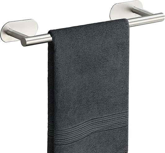 Towel Bar for Bathroom, Self-Adhesive Towel Holder, Space-Saving Towel Rack, Wall-Mounted Punch-Free Waterproof Anti-Slip Bathroom Kitchen Towel Hanger, 60×7.5×5cm Brushed