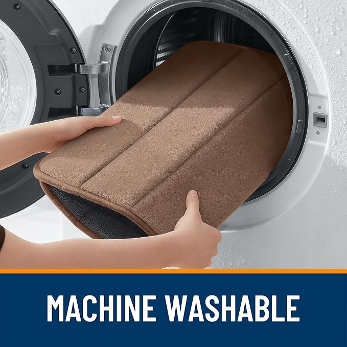 OLANLY Memory Foam Bath Mat 44x24, Super Soft Absorbent Bathroom Rugs, Quick Dry, Machine Washable Shower Floor Rugs, Bathmat Carpet, Bathroom Home Decor Accessories, Mocha