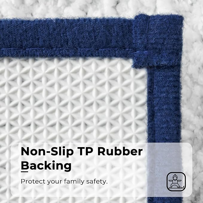 GRANNY SAYS Microfiber Bathroom Rugs Non Slip Washable, Water Absorbent Bathrooms Mats for Tub, Soft Bath Mats for Bathroom Floor & Shower, Bath Rug, 20" x 32", Navy Blue Bath Rugs