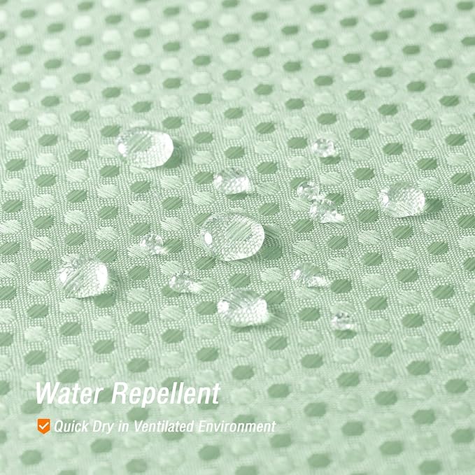 Gibelle Long Shower Curtain 72 x 78, Tall Waffle Weave Textured Fabric Shower Curtain for Bathroom, Water Repellent, Machine Washable, Mint Green