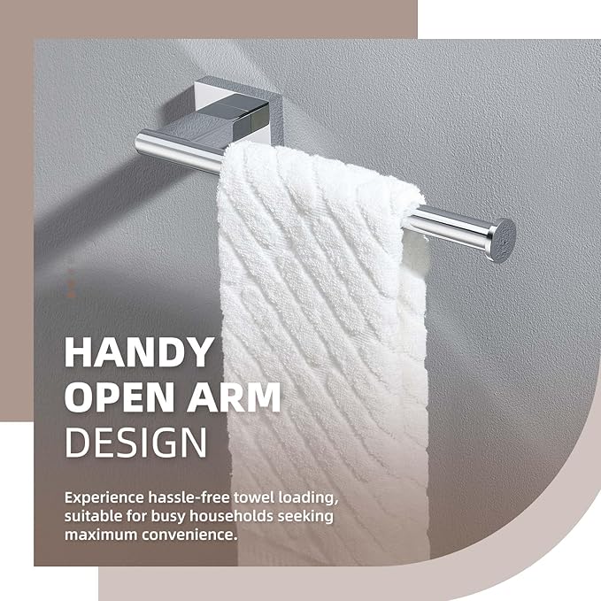 Suyar Bathroom Towel Holder Chrome, SUS 304 Stainless Steel Hand Towel Bar, Wall Mounted