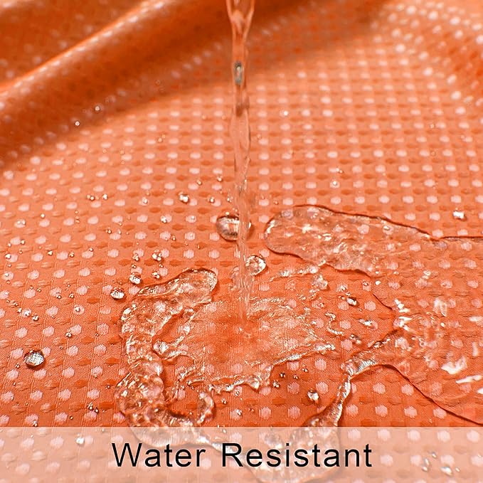 Mrs.Naturall Orange Shower Curtains for Bathroom,Bath Small Stall Shower Curtain Liner with Hooks Sets,36 x 72In,White and Burnt Orange