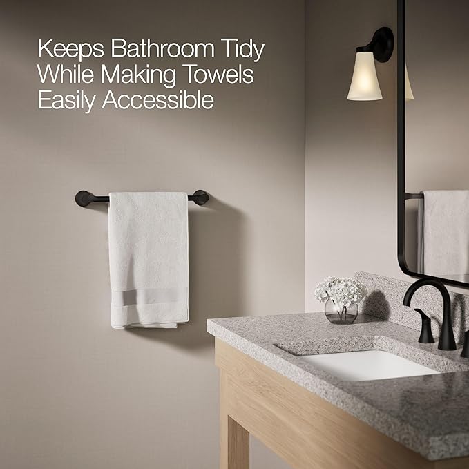 Kohler 27393-BL Simplice® 18" Towel bar, Matte Black