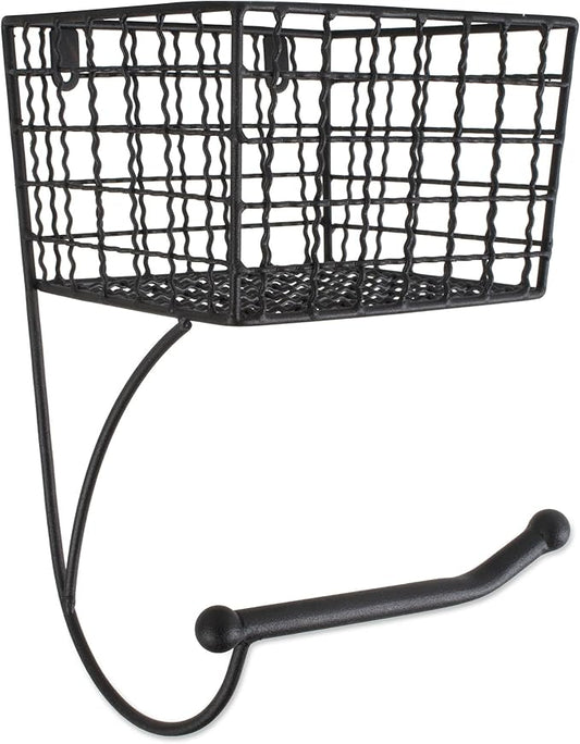 DII Rustic Farmhouse Bathroom Décor, Metal Storage, Toilet Paper Holder, Black