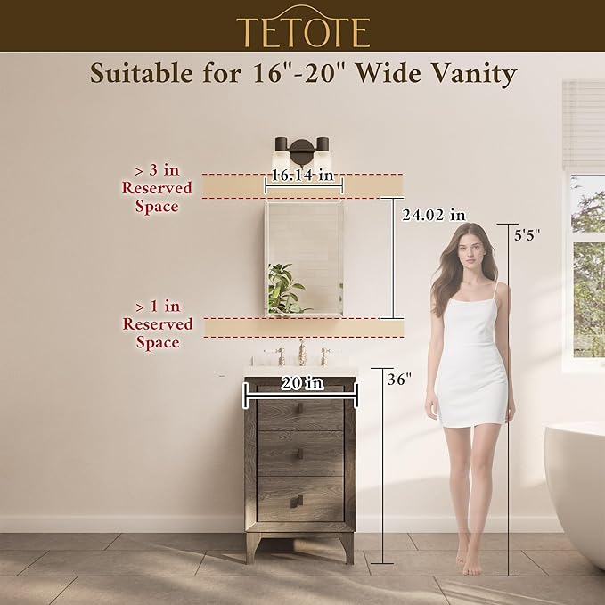TETOTE 16 x 24 Bathroom Mirror with Storage with Tempered Beveled Mirror Silver Medicine Cabinet Aluminum Cabinet DTC Hinges, Stepless Adjustable Shelves, Recessed/Surface-Mounted