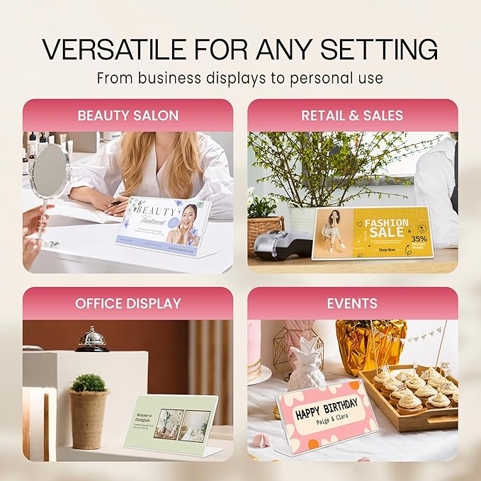 Beauticom Cosmetology/Business Table Top Licensed Holder (Acrylic Made Quality) (Quantity: 6pcs)