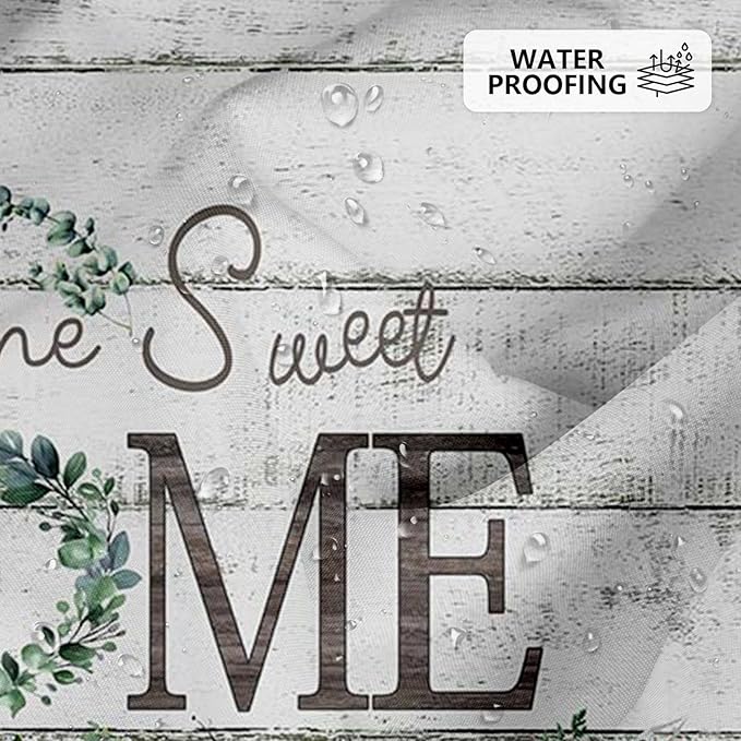 Farmhouse Shower Curtain, Green Eucalyptus Rustic Bathroom Decor with Waterproof Fabric, Country Style Relax Soak Unwind Butterfly Shower Curtains for Vintage Bathroom, 72x72 Inch