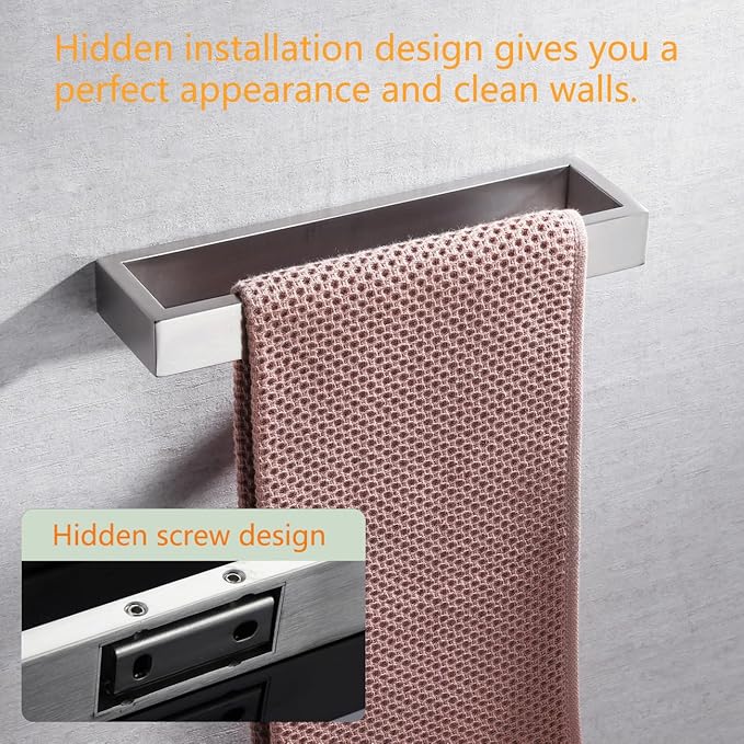 Miyili Bath Towel Ring Bathroom Hand Towel Holder SUS 304 Stainless Steel Towel Rack Wall Mounted Brushed Finish, D03N26