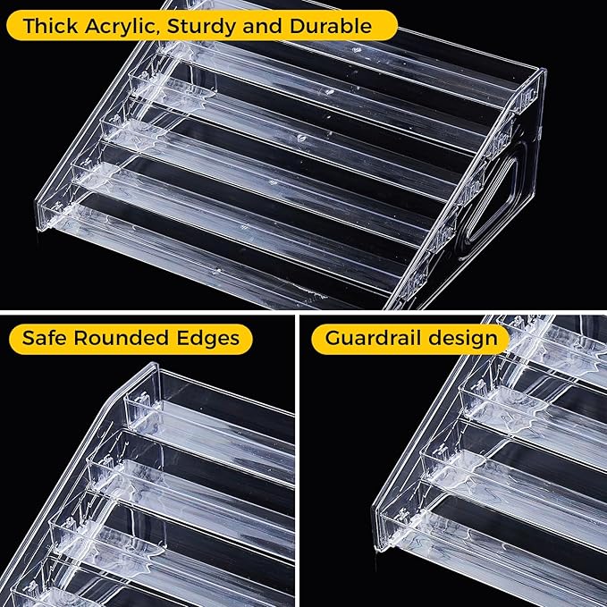 Acrylic Nail Polish Organizer Holder Rack 6 Layers, Clear Display Stand For Sunglasses,Essential Oils, Makeup Organizer, Holds Up to 72 Bottles