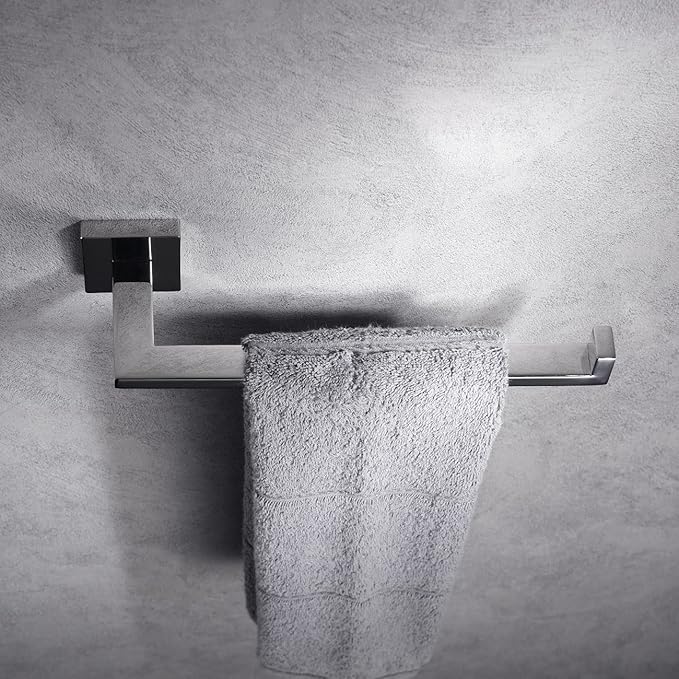 Miyili Towel Ring Bathroom Hand Towel Holder Square Style Towel Rack Wall Mounted Polished Stainless Steel, D06C