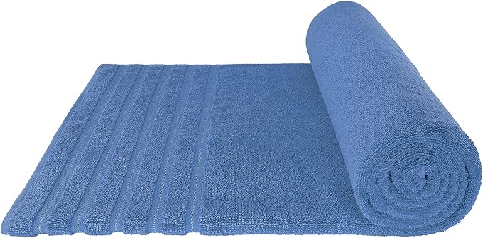 American Soft Linen 35x70 Jumbo Large Bath Towel, 600 GSM 100% Cotton Turkish Bath Sheet, Oversized Luxury Bath Towel for Bathroom Beach and Pool, Electric Blue