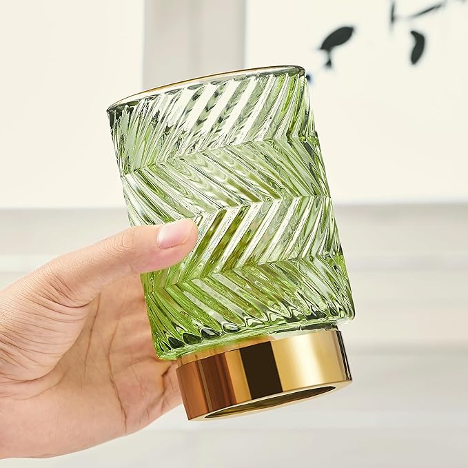Makeup Brush Holder Organizer,Toothbrush Holders,Desk Pen Pencil Holder,Multifunctional Vintage Glass Brush Cup???A40-1-US???