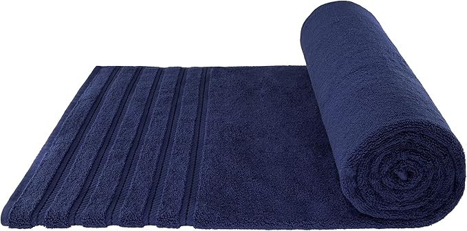 American Soft Linen 35x70 Jumbo Large Bath Towel, 600 GSM 100% Cotton Turkish Bath Sheet, Oversized Luxury Bath Towel for Bathroom Beach and Pool, Navy Blue