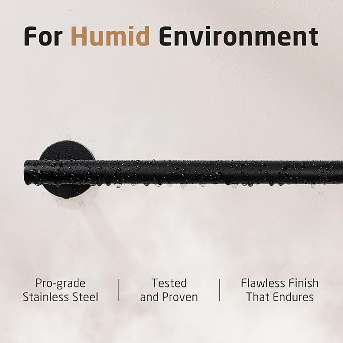 KES Bath Towel Rack Black Towel Bar for Bathroom, Towel Holder Wall Mount 18/8 Stainless Steel Matte Black, Total Length 30 Inch, A2000S76B-BK